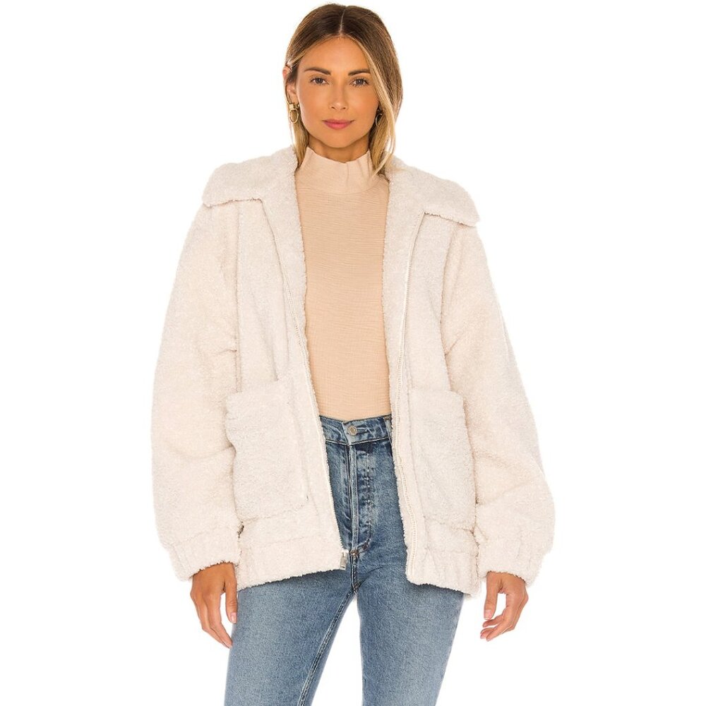 UGG Jackeline Cream Teddy Bear Oversized Winter Jacket Coat Minimalist Coquette